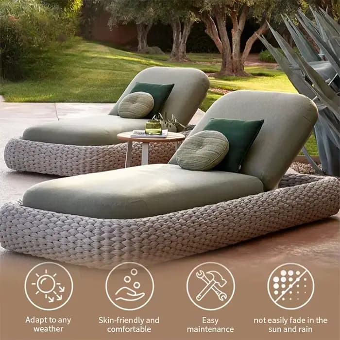 Chaise longue de luxe en aluminium