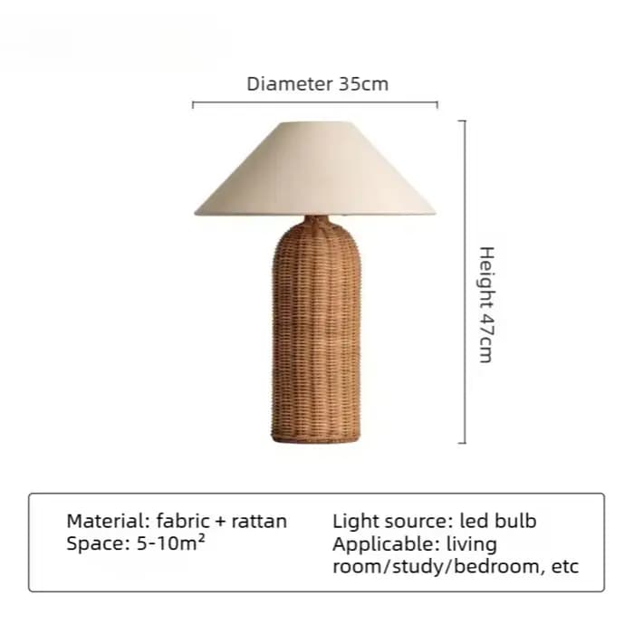 Lampe sur pied créative en rotin tressé Wabi Sabi