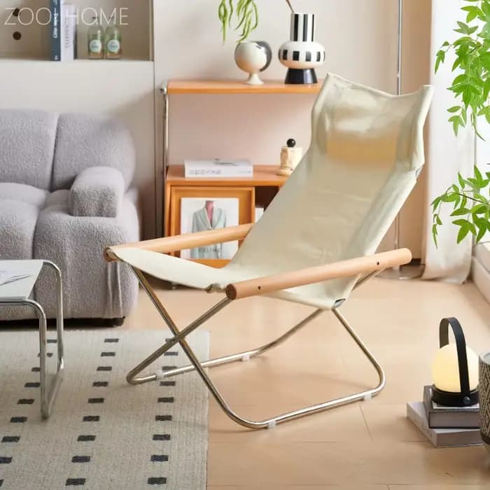 Chaise inclinable pliante en toile de Style japonais