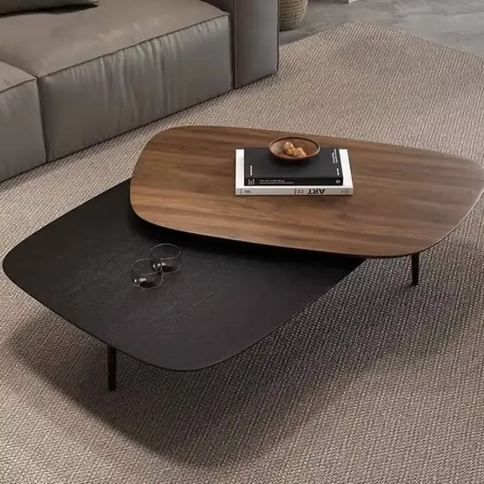 Table basse de luxe avec plateau transparent