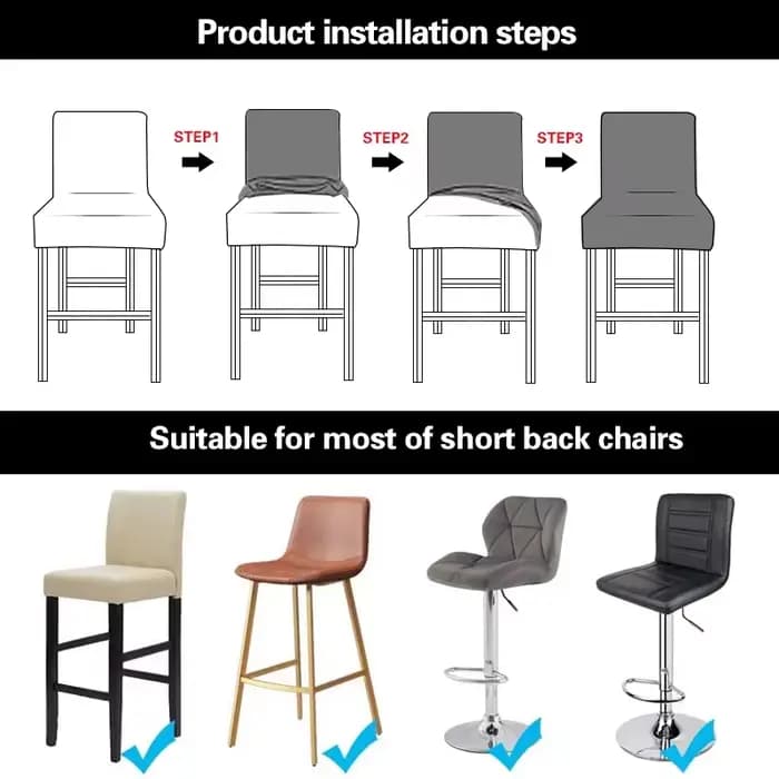 Housses de chaise à dossier court imperméables