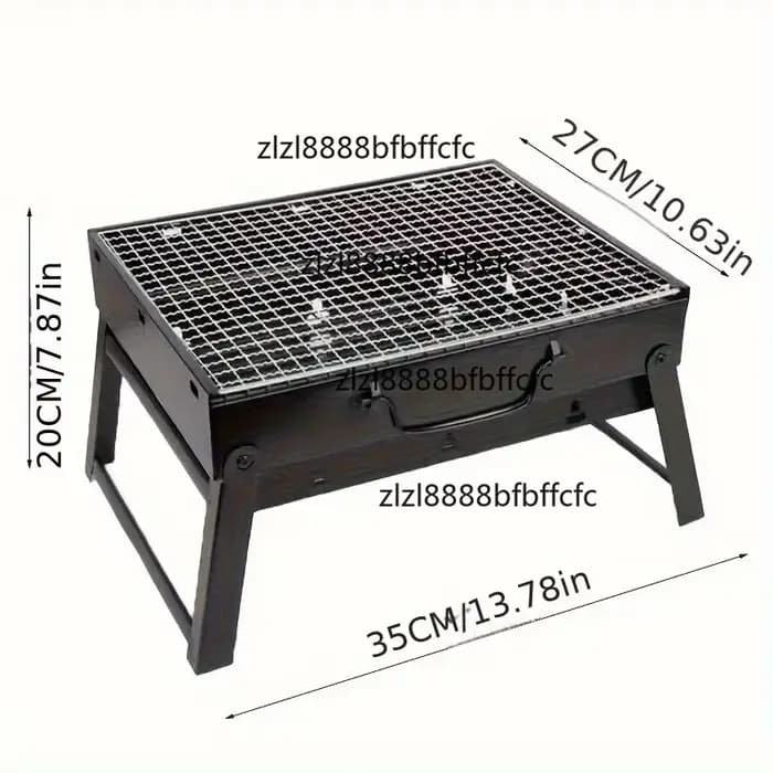 Barbecue portable au charbon de bois en acier inoxydable