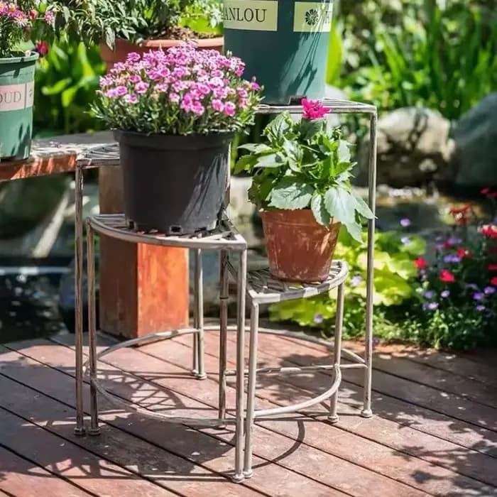 Supports de plantes en métal pour jardin et patio