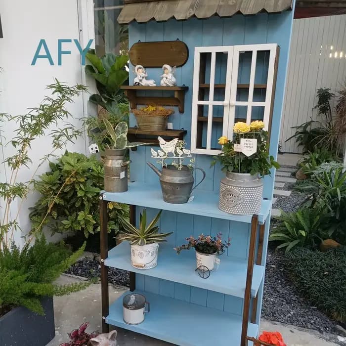 Table de travail de jardinage en bois massif rétro pour extérieur