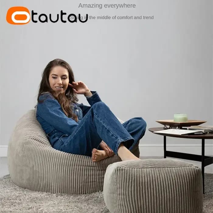 OTAUTAU velours côtelé pouf