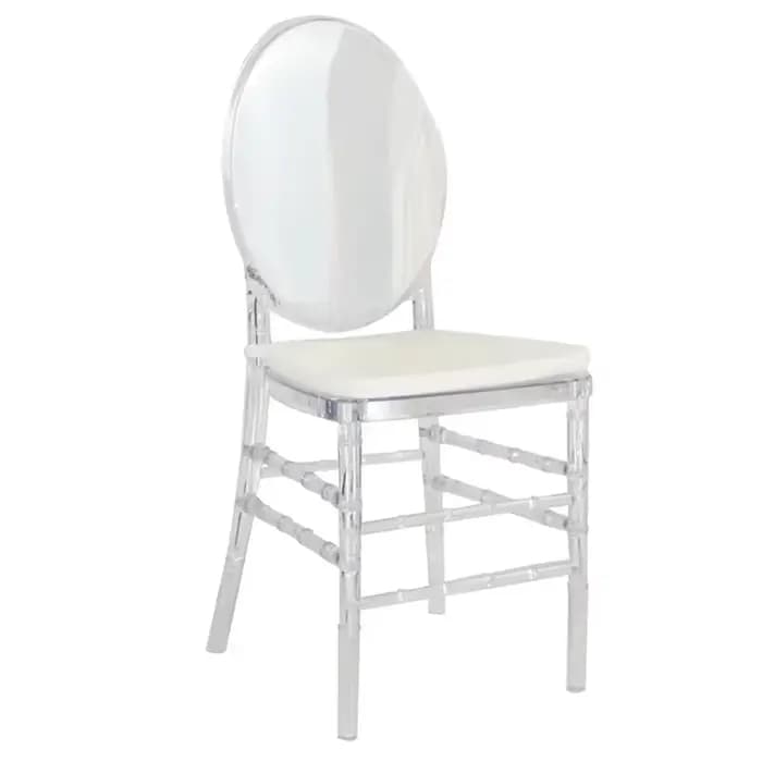 Offre spéciale clair résine Chiavari chaise blanc en plastique acrylique chaise de mariage en gros Phoenix Napoléon chaise usine