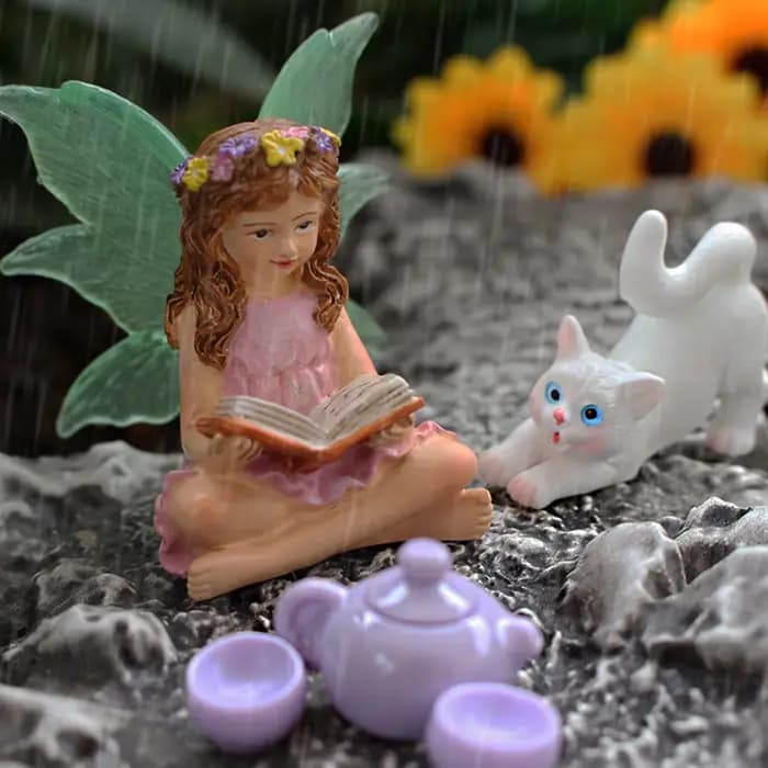 Lot de 6 Statues de Fées des Fleurs en Résine pour Bonsaï