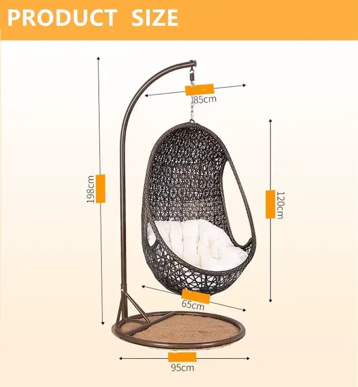 Chaise balançoire suspendue en rotin pour balcon de jardin extérieur