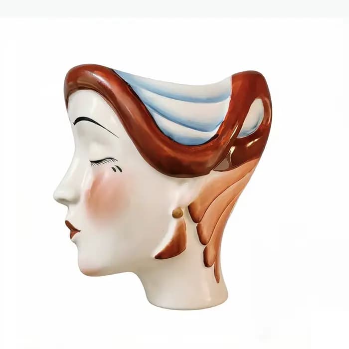 Vase mural en porcelaine élégant, motif femme noble, pour décoration murale de salon, arrangement floral