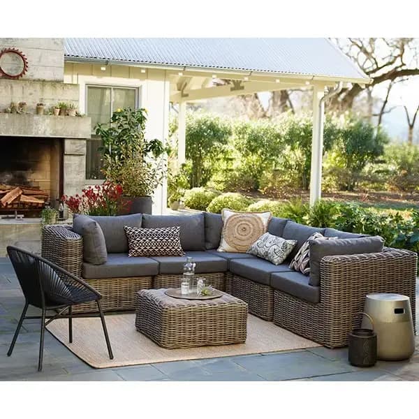 Meubles en rotin Style moderne en forme de L Patio canapé extérieur jardin
