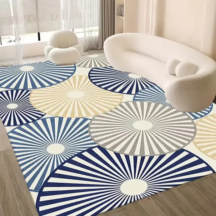 Tapis gris à lignes radiales motif pissenlit, moderne, abstrait, antidérapant, doux, minimaliste, pour salon, chambre, bureau, décoration intérieure