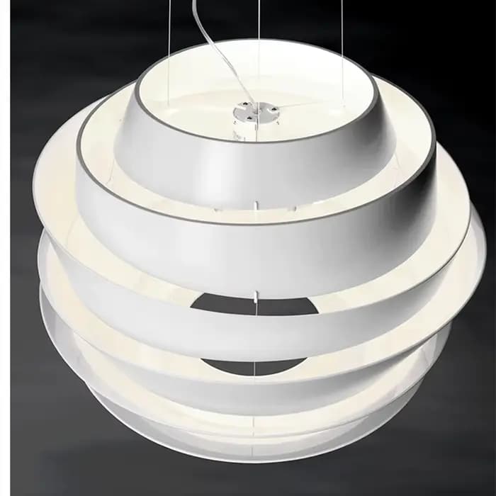 Le Soleil-Lampe LED Suspendue Blanche Ronde, Design poumons, Luminaire Décoratif d'Nik, Idéal pour une Chambre à Coucher ou un Salon