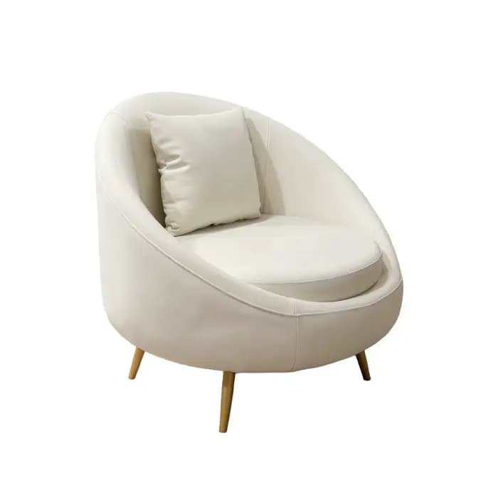 Fauteuil d'appoint blanc crème avec coussin