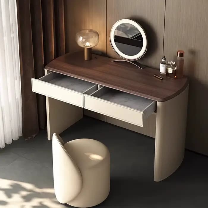 Commode de chambre à coucher nordique moderne, tiroirs de rangement, Table de maquillage en bois de luxe, miroir Led, meubles Mesa pour femmes