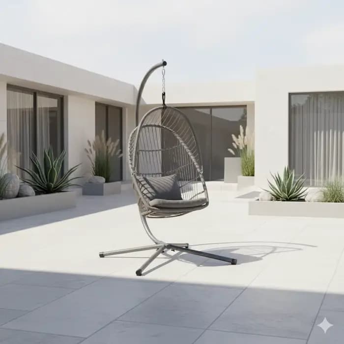 Chaise à œufs suspendue avec cadre en acier moderne