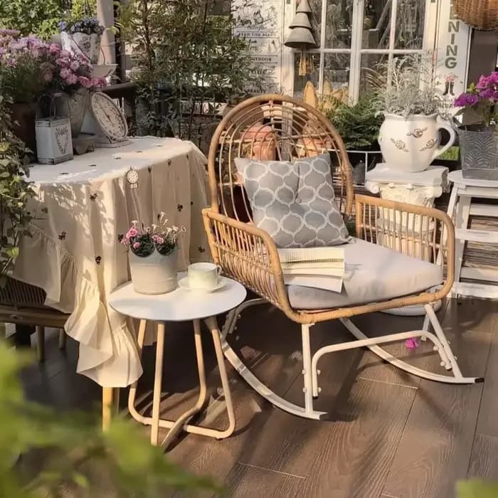 Chaise de salon d'extérieur avec accoudoirs pour balcon