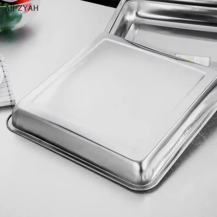(YY) 1Pc 2025 nouveau Rectangle en acier inoxydable Barbecue thé stockage plateau de service vapeur saucisse plaque gril viande Restaurant ustensiles