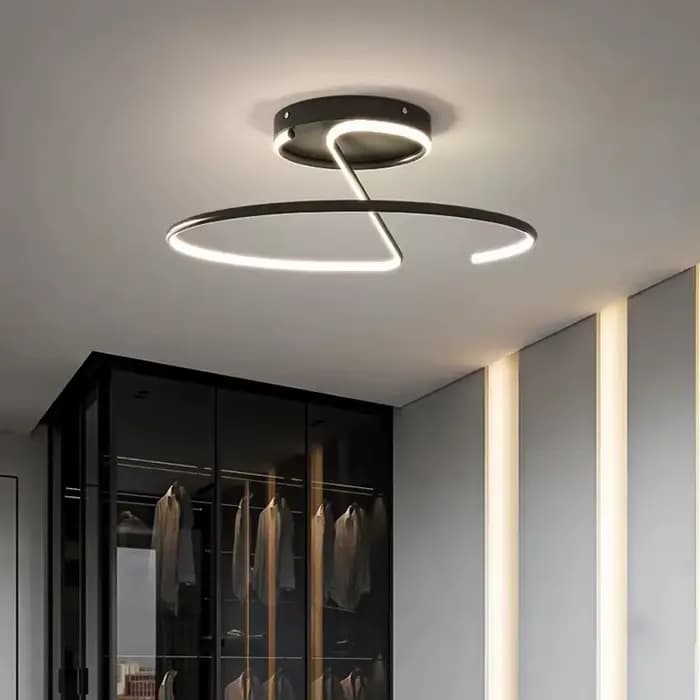 Lampe de salon, lustres LED, éclairage intérieur, luminaire de cuisine, lampes lustres, luminaire blanc chromé, décoration intérieure