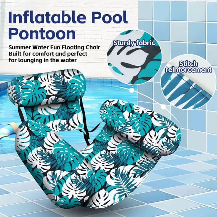 Chaise longue gonflable robuste pour piscine, transat flottant portable pour adultes, pour piscine, lac, plage, détente estivale