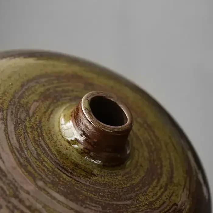 Vase en porcelaine rustique rétro pour la maison, ornements décoratifs pour salon, vase plat, récipient pour arrangement floral, décoration intérieure