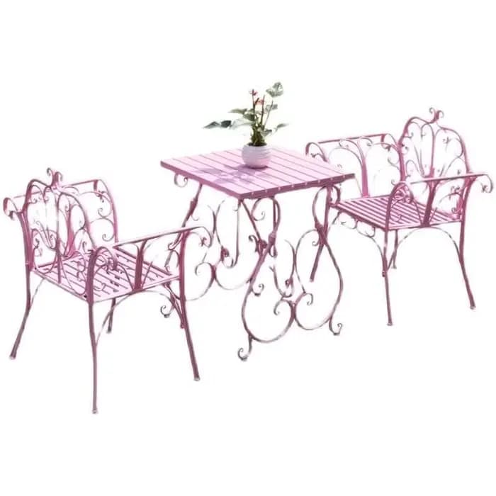Combinaison de Table et chaise de cour européenne en fer forgé