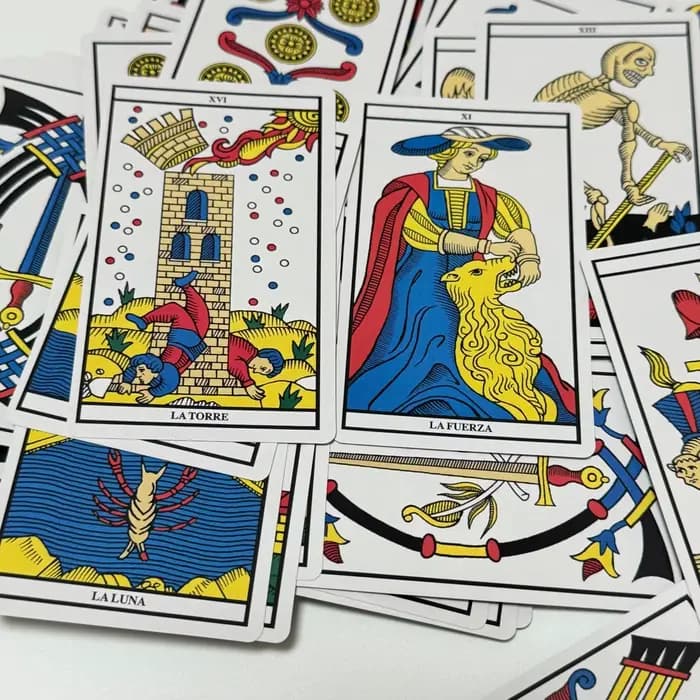 Le Tarot de Marseille, édition espagnole, jeu de cartes de tarot, 78 cartes, basé sur le système de Marseille