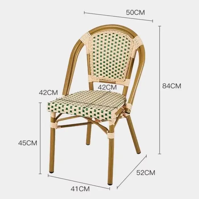 Chaises de salle à manger en rotin de jardin extérieur