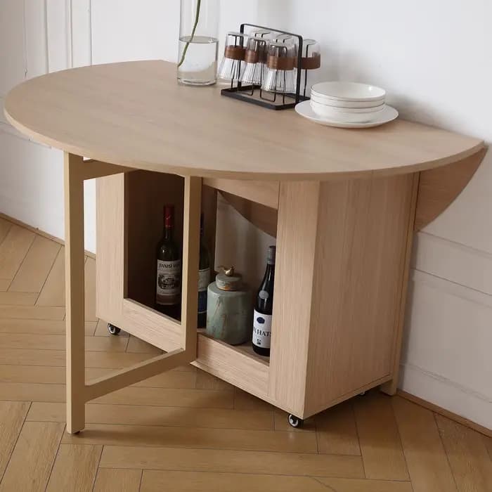 Table à manger ronde pliante avec chaises pliantes