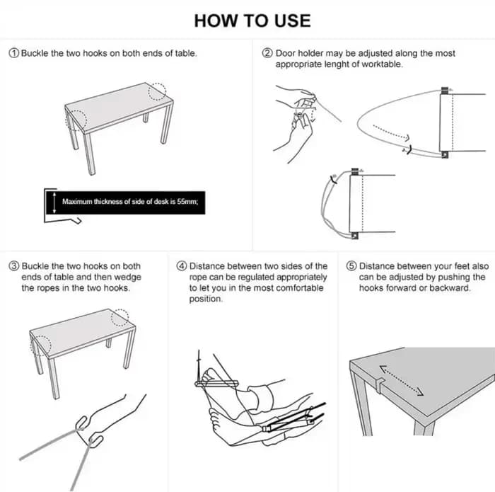 Hamac à pieds créatif, table de bureau portable