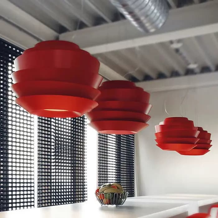Le Soleil-Lampe LED Suspendue Blanche Ronde, Design poumons, Luminaire Décoratif d'Nik, Idéal pour une Chambre à Coucher ou un Salon