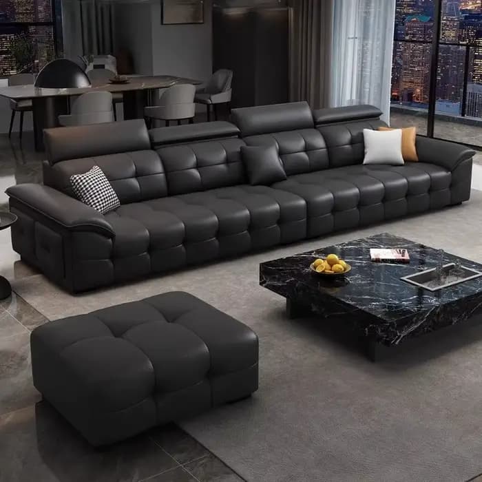 Salon canapé en cuir Europe minimaliste moderne paresseux