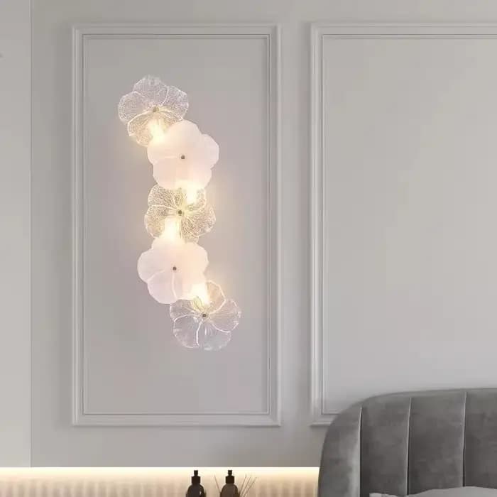Lumière française lampe de luxe Style crème salon couloir en verre chevet allée entrée chambre haute qualité Restaurant applique murale