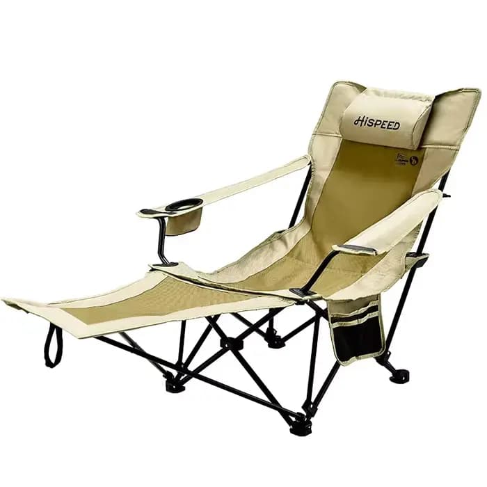 Chaise pliante en métal jaune 2 en 1