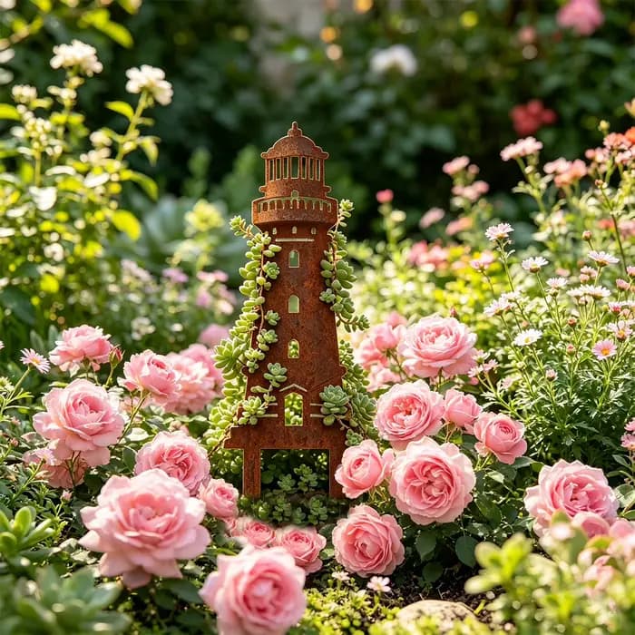 1 piquet décoratif de jardin en fer