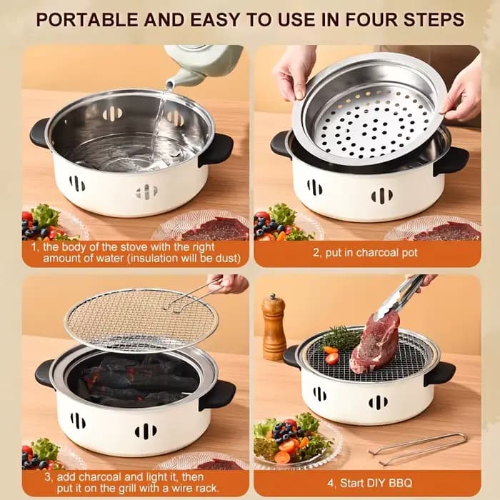 1 pièce Gril de table portable polyvalent avec grille