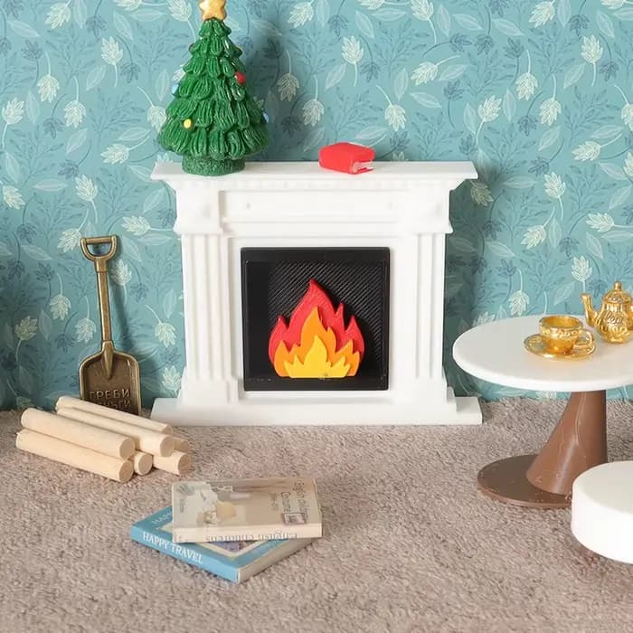 Chauffage Miniature pour maison de poupée, modèle de cheminée, Mini scène de noël, décoration, accessoires pour maison de poupée, 1/12