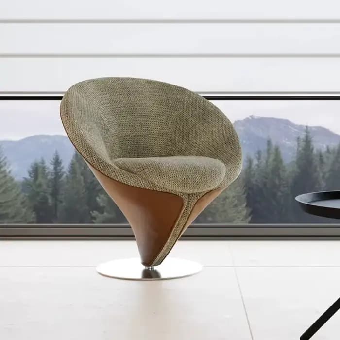 Fauteuil de salon pivotant minimaliste italien