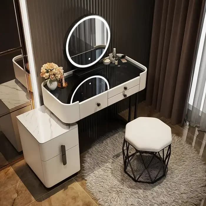 Table de toilette d'angle avec rangement pour bijoux, meuble de rangement moderne pour chambre à coucher, coiffeuse, meuble de maison