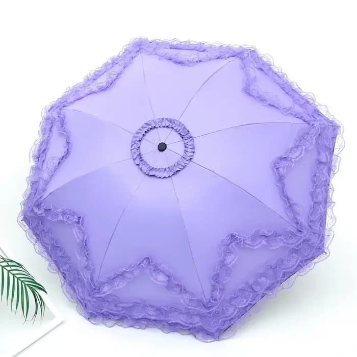 Parasol pliable en dentelle UV soleil et pluie