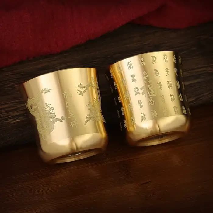 Tasse à thé en laiton pour la décoration de la maison et du bureau, verres de bar anciens de la Chine, tasses à thé de la prairie pour les clics