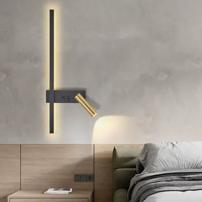 Applique nordique moderne noir et blanc minimaliste salon canapé fond mur lampe décorative lumière luxe chambre chevet
