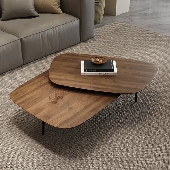Table basse de luxe avec plateau transparent