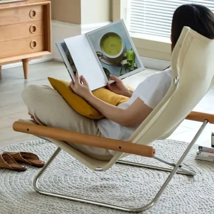 Chaise longue japonaise simple en toile