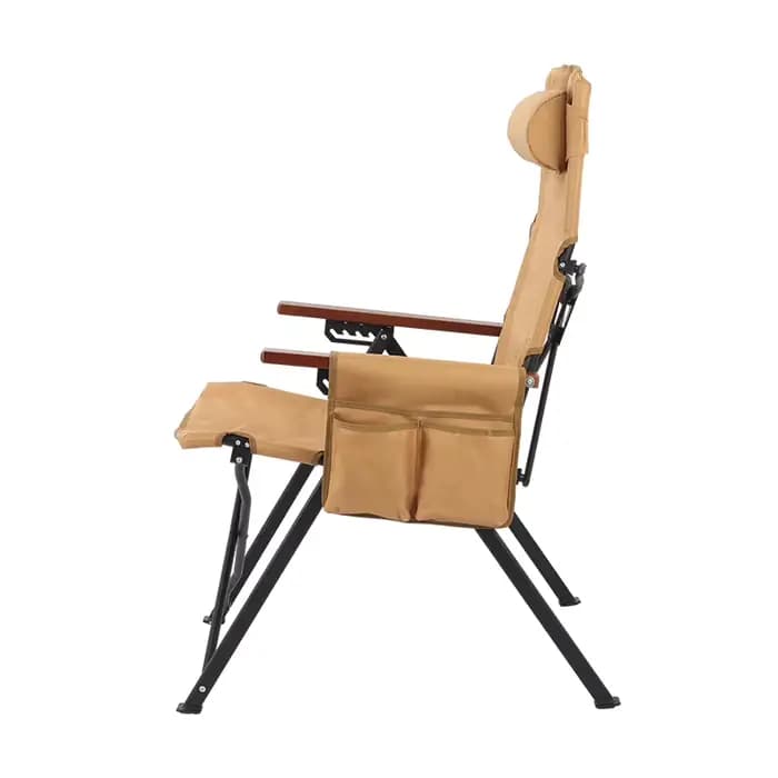 Chaise pliante réglable à 5 positions avec oreiller et accoudoirs – Parfaite pour le camping en plein air