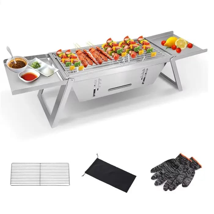 Petit Barbecue Portable Pliable en Acier Inoxydable