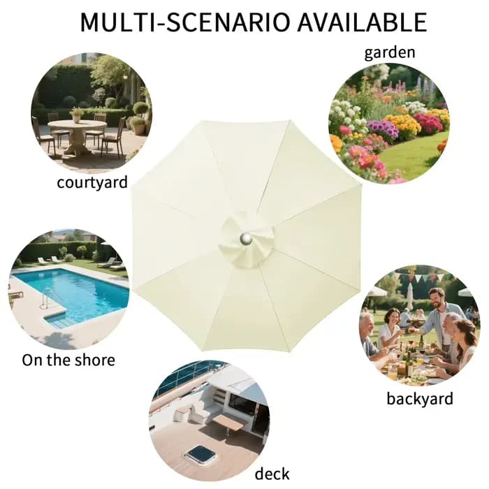 Parasol remplaçable, tissu supérieur pour jardin