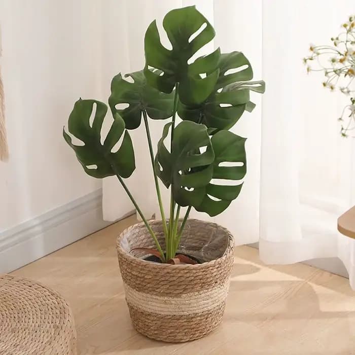1 pièces pour Terraces de jardin Pot de fleur panier rotin paille meubles décoration herbe tissé Pot de fleurs