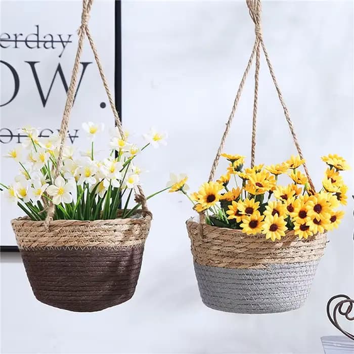 Jardinière suspendue en macramé