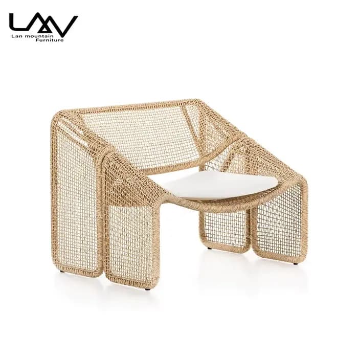 Design créatif loisirs de plein air chaise inclinable jardin Patio balcon cadre en aluminium tissage osier