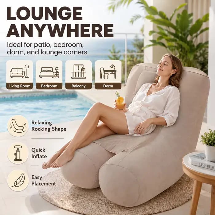 1PC Chaise longue gonflable à bascule